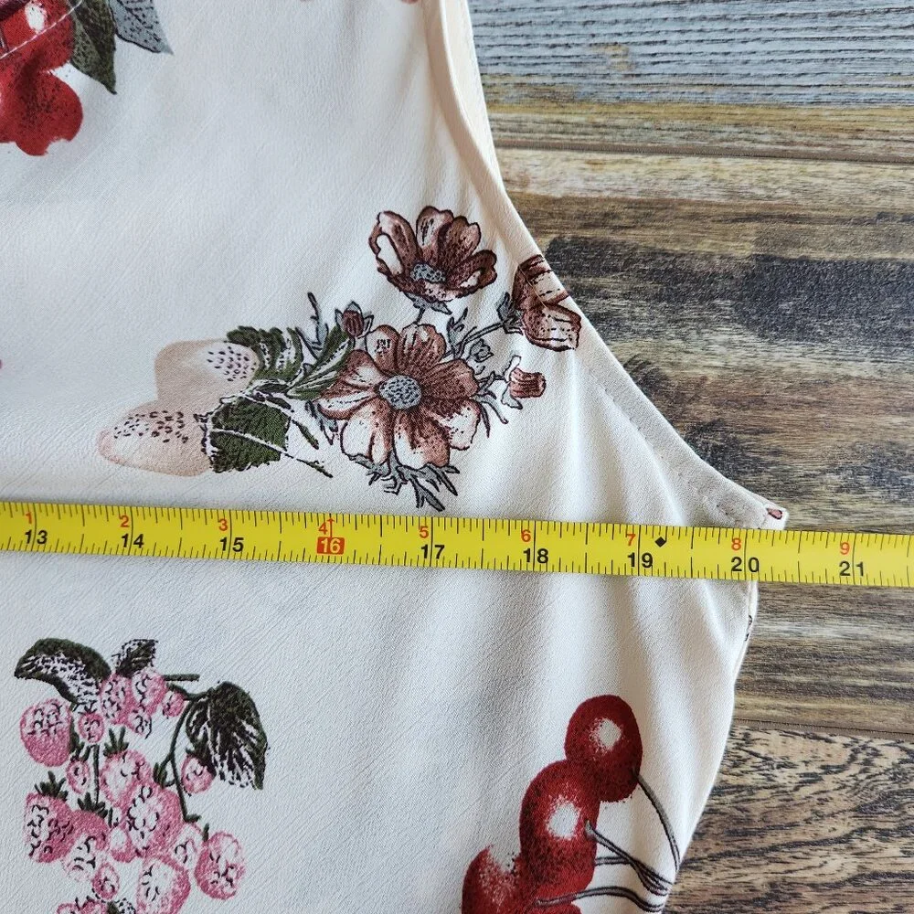 Vintage Y2K NC Love USA Made Rayon Chiffon Sherry Floral Maxi Dress Sleeveless - Picture 9 of 10